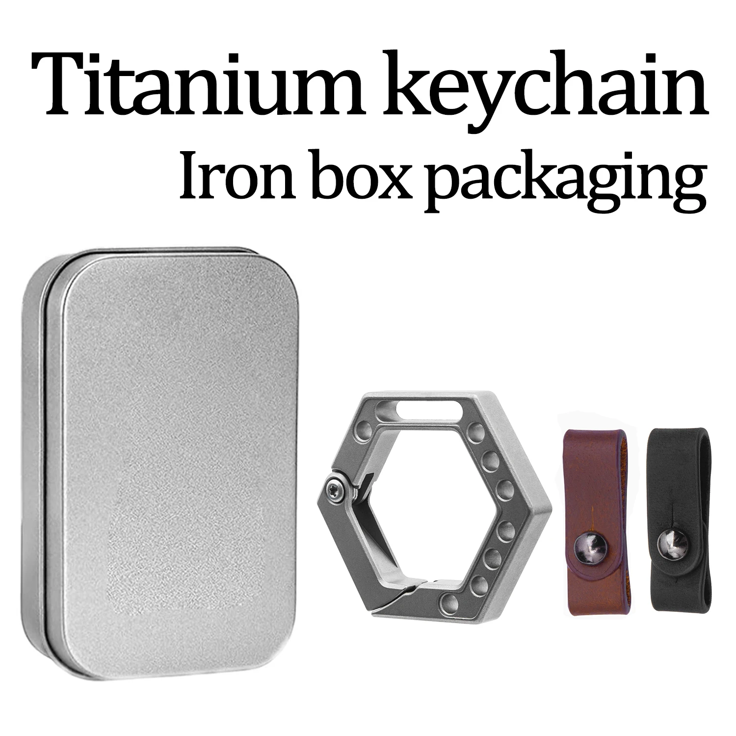 

Titanium Alloy Key Storage Buckle Car Belt Keychain Multifunctional Daily EDC Tool Hexagonal With Eight Holes