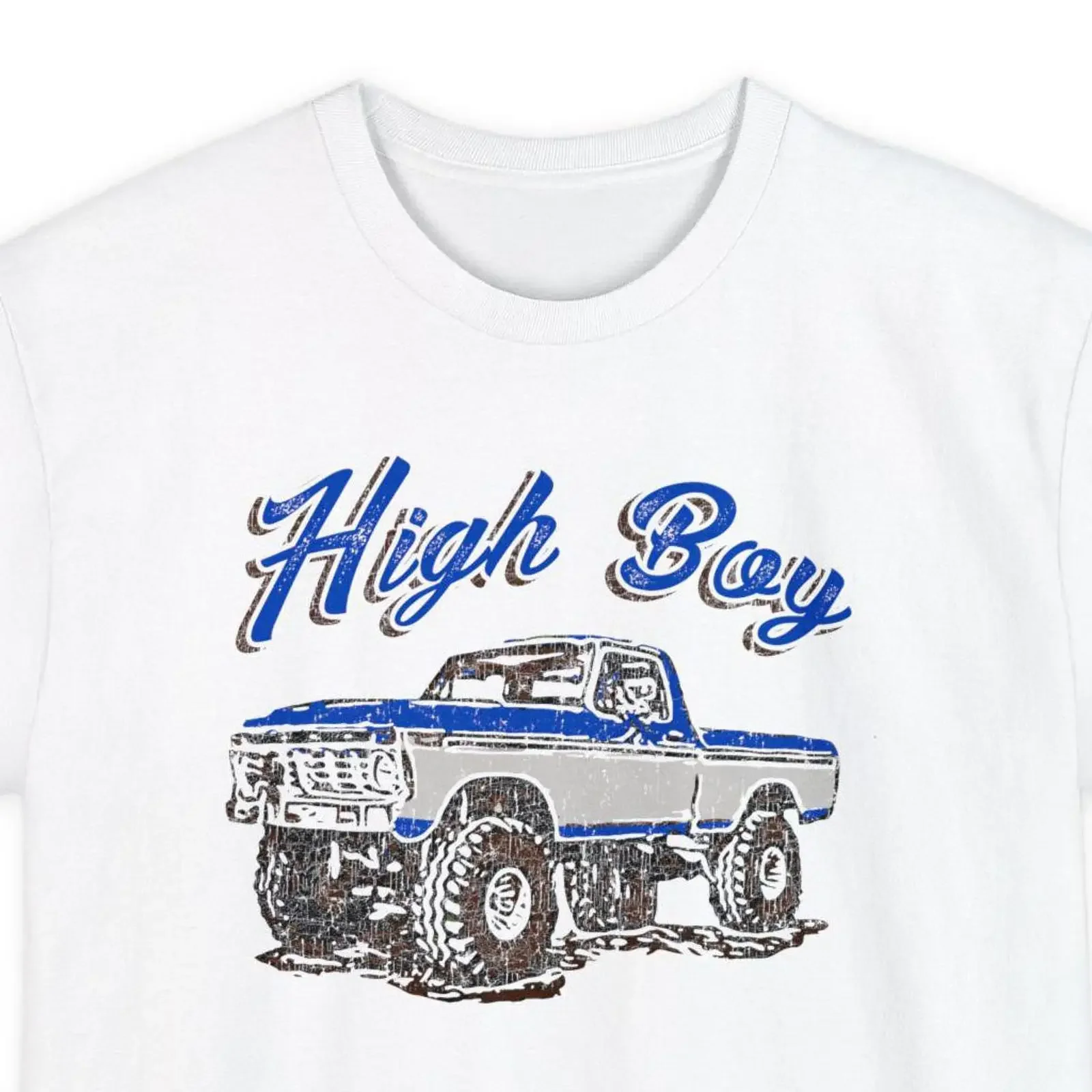 Big TALL size High Boy Monster Truck T Shirt Retro Pickup  vintage Washed designer clothes Breathable streetwear Slightly