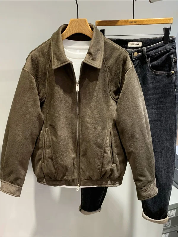 

Men's Winter Puffer Jacket Stand Collar Duck down Youth 90 White Quilted Coat Urban Casual Long Sleeve Thickened Short Style