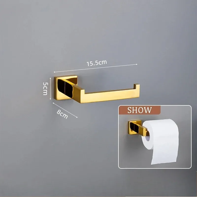 Polished Golden Bathroom Hardware Set Accessories Hook Towel Bar Toilet Paper Holder Towel Ring Bath Towel Holder Bathroom Kit