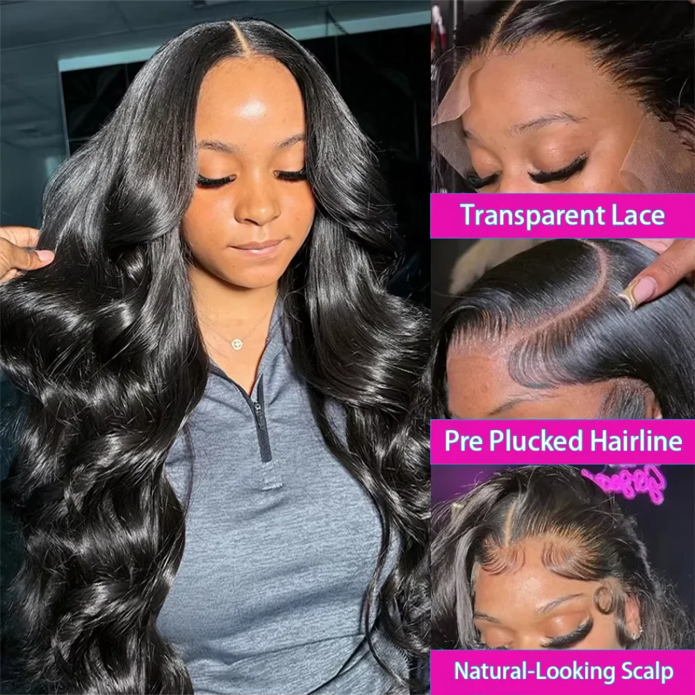 50 52 Long Inch Body Wave Wig 200 Density Frontal Human Hair 13x4 13x6 HD Transparent Lace Front Pre Plucked Wig For Black Women