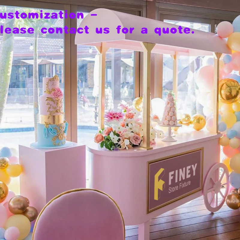 custom.Modern Style Candy Shop Interior Decoration Layout Design Factory Price Metal Wooden Flower Candy Cart