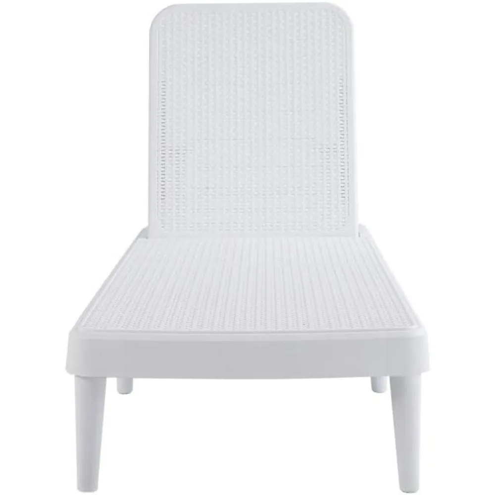 Sonnenliege aus Rattan – Weiß