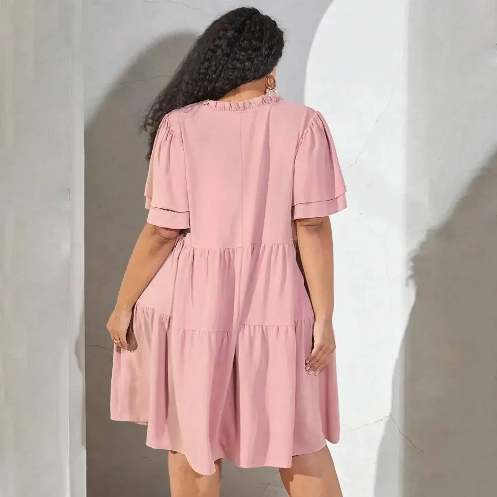 

Лето 2025: Новое женское повседневное платье-бэбидолл с V-образным вырезом и тройными складками, в стиле пэчворк, для вечеринок, летнее, элегантное, в стиле Y2K