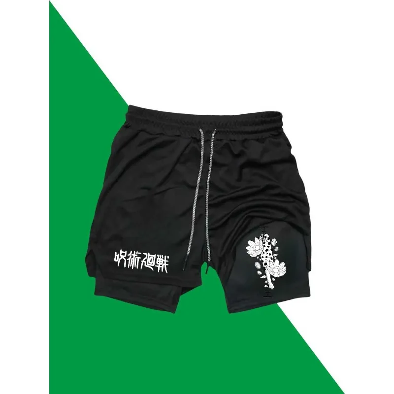 NUOVO Gojo Satoru Summer Gym Casual Pantaloni corti da uomo Basket Fitness Shorts Jogger Pantaloni sportivi Workou 2in1 Pantaloncini da allenamento da corsa