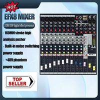 8-12-16 Channel Sound Board Console Desk System 48V Phantom Power Audio Mixing Console DJ Studio FX 32 Bit DSP Processor Mixer