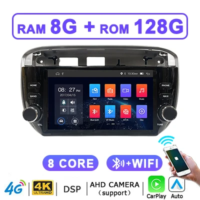 Android 15 Auto Stereo Autoradio Draadloze Carplay voor Fiat/Linea/Punto Evo 2012-2015 2 din autoradio Multimedia speler GPS BT