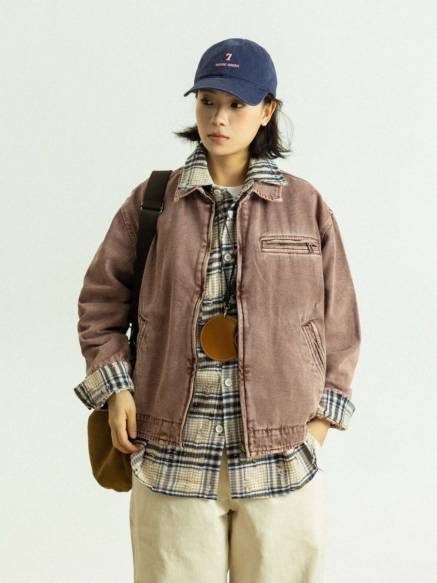 

Винтажная рабочая куртка GoodNorth с воротником на молнии, повседневная, в стиле Детройт, из хлопка, нейтрального цвета