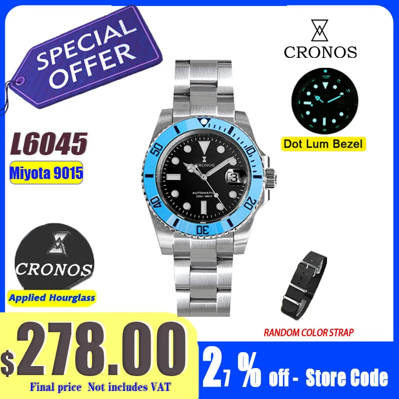 Rolex Watch Submariner - Новые мужские часы Cronos Diver, 40