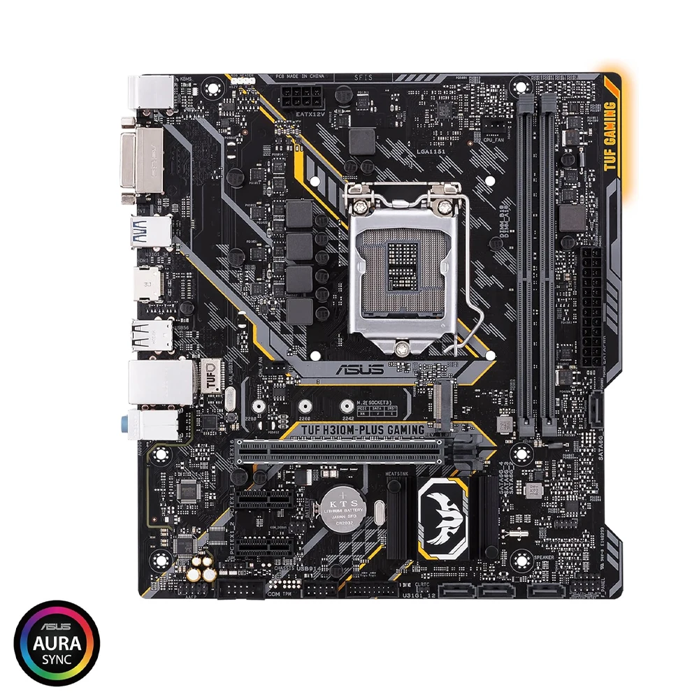 ASUS TUF H310M-PLUS GAMING Used Motherboard LGA 1151 Socket for Intel Core 8th 9th Gen i3 i5 i7 Processors 2x DIMM Max 32GB DDR4