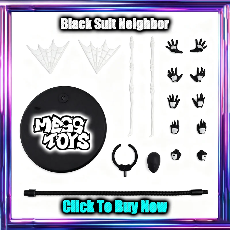 Image of Auf Lager: Mess Toys Schwarzer Anzug Nachbar Messtoys Filmzubehör-Set Symbiote Anime Actionfigur Figurine Modell Geschenk Kinderspielzeug