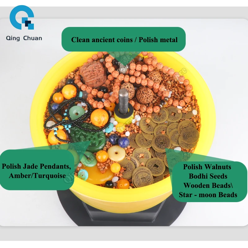 Vibration Polishing Machine Ancient Coins Bracelet Jewelry Buddha Beads Jade Bucket Grinding Machine
