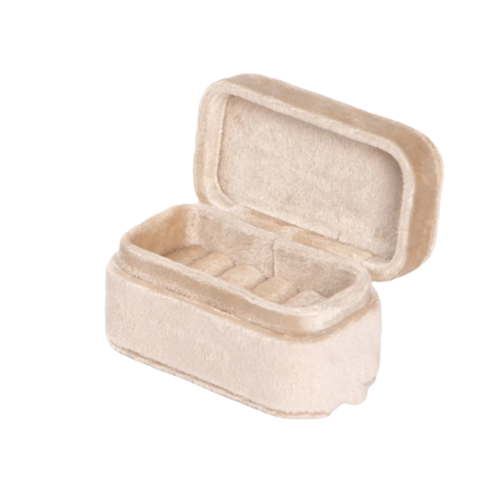 

Luxury Velvet Rings Holder Square Anti-collision Rings Bearer Box Packaging Wedding Jewelry Organizer Marriage Anniversary