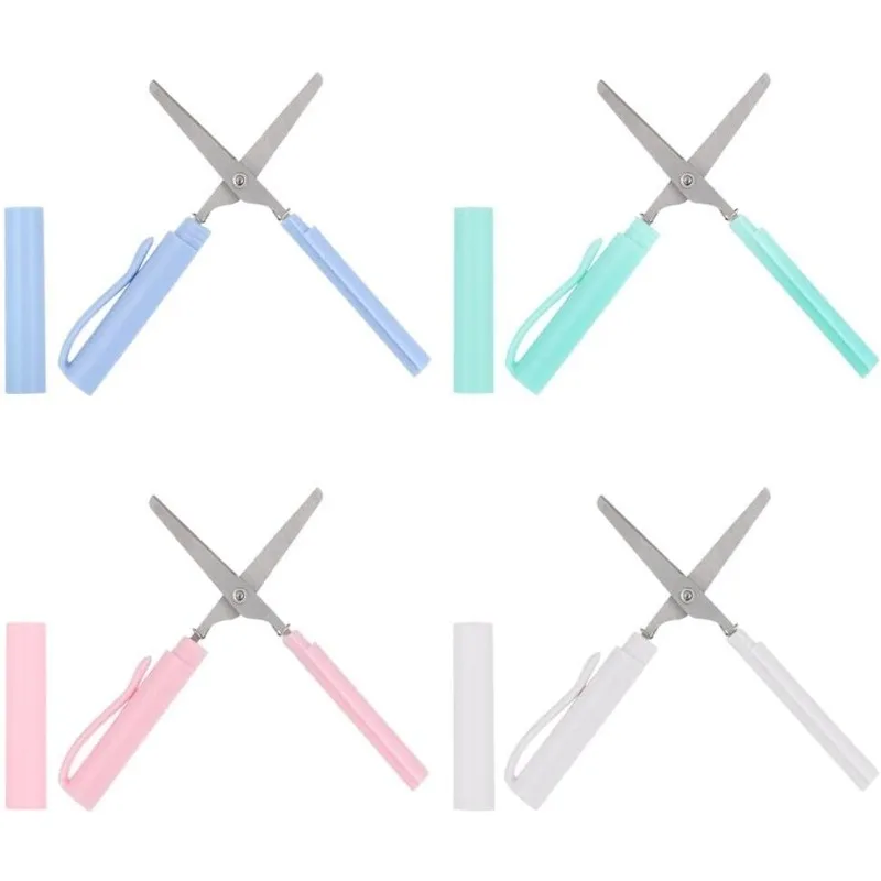 Mini Scissors, Multicolor Pen Shape Mini Scissors for Scrapbooking, Cute Compact Foldable Scissor for Paper Cutting, Crafting