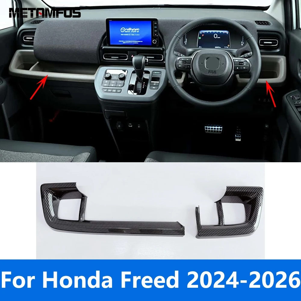 For Honda Freed 2024 2025 2026 Carbon Fiber Center Console Dashboard Storage Box Molding Trim Interior Accessories Car Styling