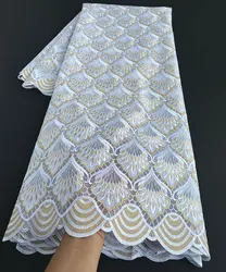 White Gold Korea Mesh Smooth Tulle Lace Fine Embroidery African French Net Fabric Events Daily Dress Wedding Cloth