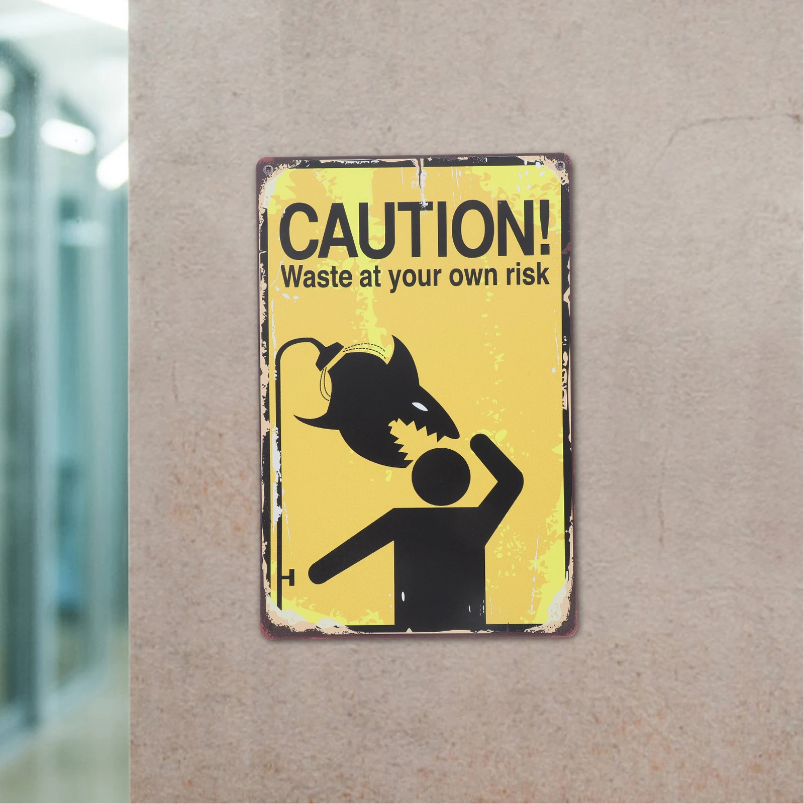 Prominent Metal Warning Safety For Indoor Outdoor Use Lightweight Security Versatile Application Resistant Wear Caution