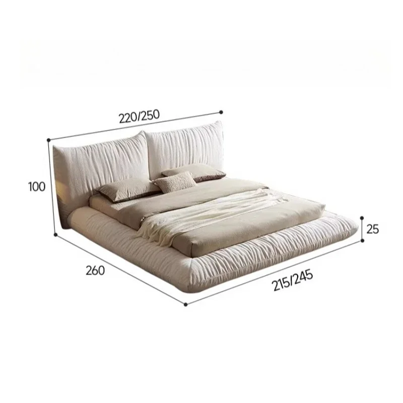 Bedroom Beds High End Camas De Dormitorio Interior Furniture King Size Cream Style Double Bed 180x200cm Modern Minimalist Design