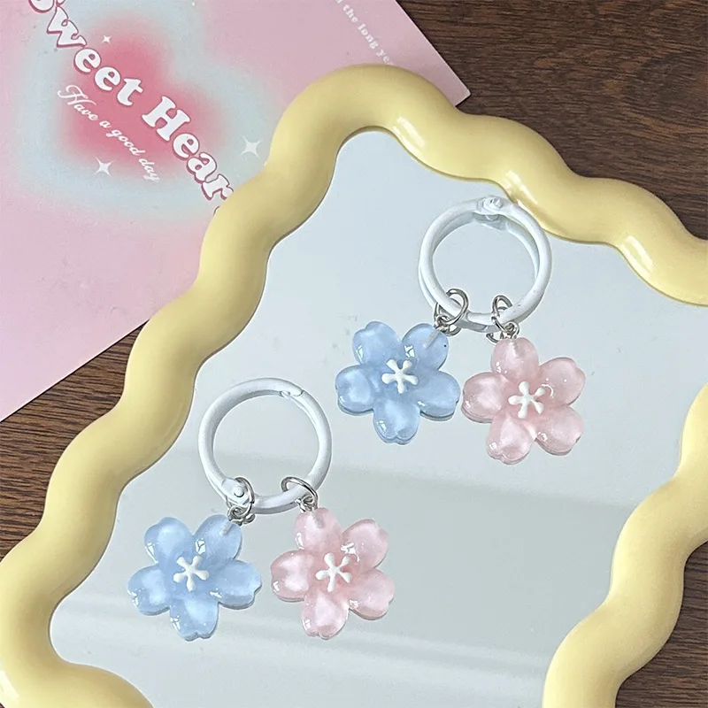 Simulated Cherry Blossom Keychain Resin Sweet Jelly Cherry Blossom Pendant Couple Gift Student Bag Pendant Accessories Versatile