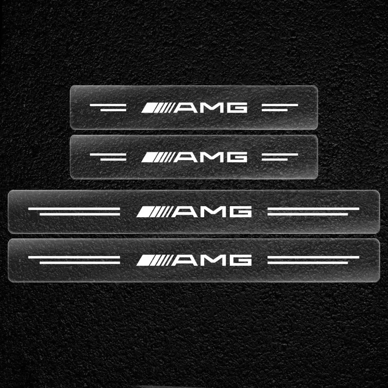 4pcs Transparent Car Threshold Protection Sticker Car Accessories For Mercedes Benz AMG V177 W124 W168 W169 W176 W177 W202 W203