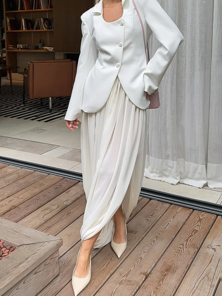 

Tuularose женская летняя макси-юбка модная плиссированная юбка с разрезом и высокой талией однотонная повседневная уличная одежда вечерние женские юбки для отдыха