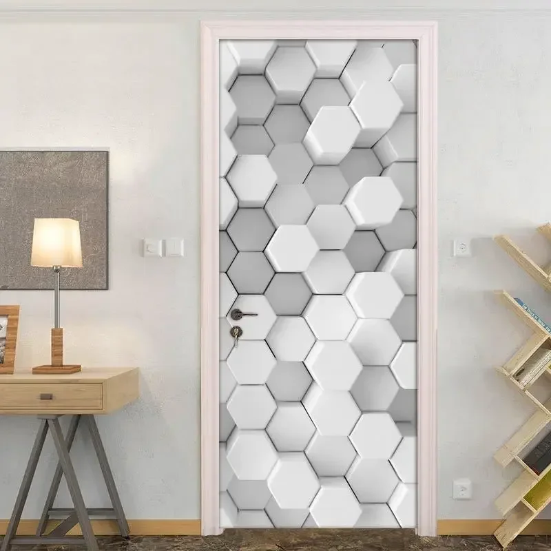 Modern Fashion White Pearl Door Stickers Self Adhesive 3D Abstract Line Strip Wallpaper Wardrobe Cabinet Fridge Mural Cover