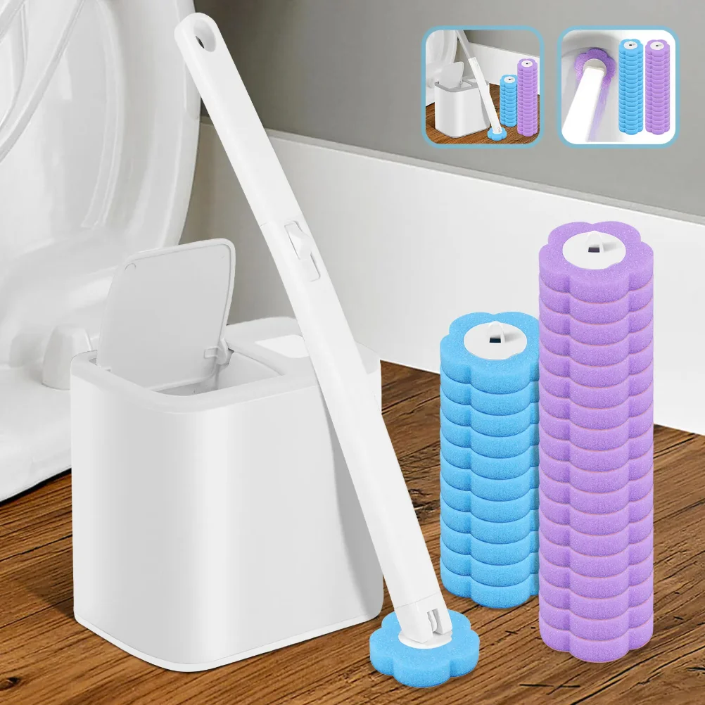 12/6Pcs Disposable Toilet Brush Wall Mounted Toilet Brush with Extended Handle Cleaning Set Replacement Head Wc Accessories New