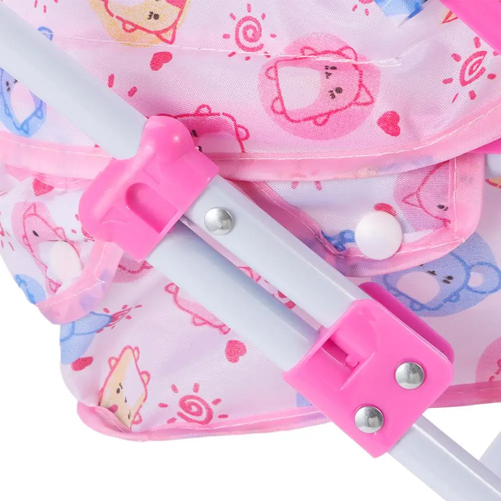 Colorful Iron Dolls Pram Foldable Large Capacity Doll Handcart Stable Lightweight Baby Stroller for Boys Girls