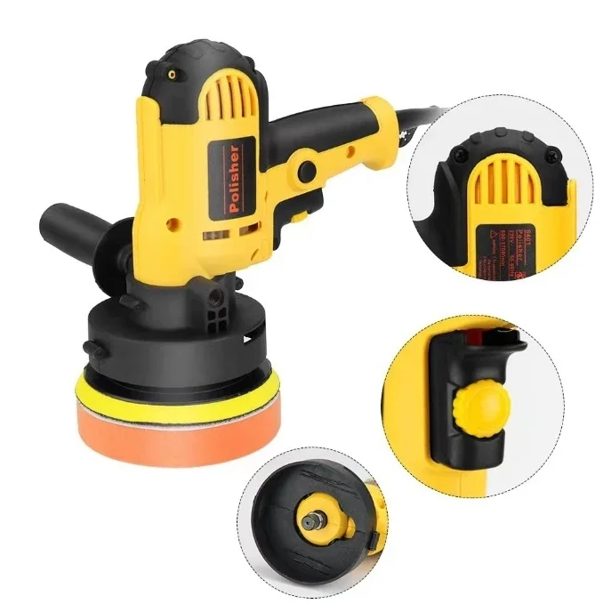 

Complete 680W Mini Electric Car Polisher Tool Kit Hand-Held Auto Body Polisher Set with Aluminum Case