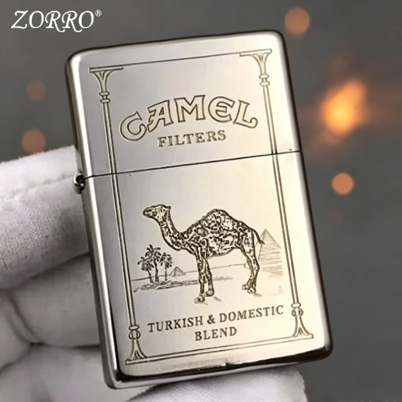 ZORRO 902 Oil Lighter Double-sided Carved Men's Gift Grinding Wheel Old-fashioned Retro Windproof Lighter