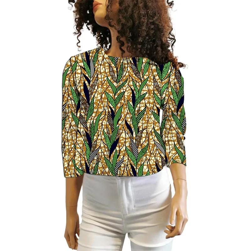 

African Couture Women's Short Tops 3/4 Sleeve Original Design Blouse Tailored Party Wear