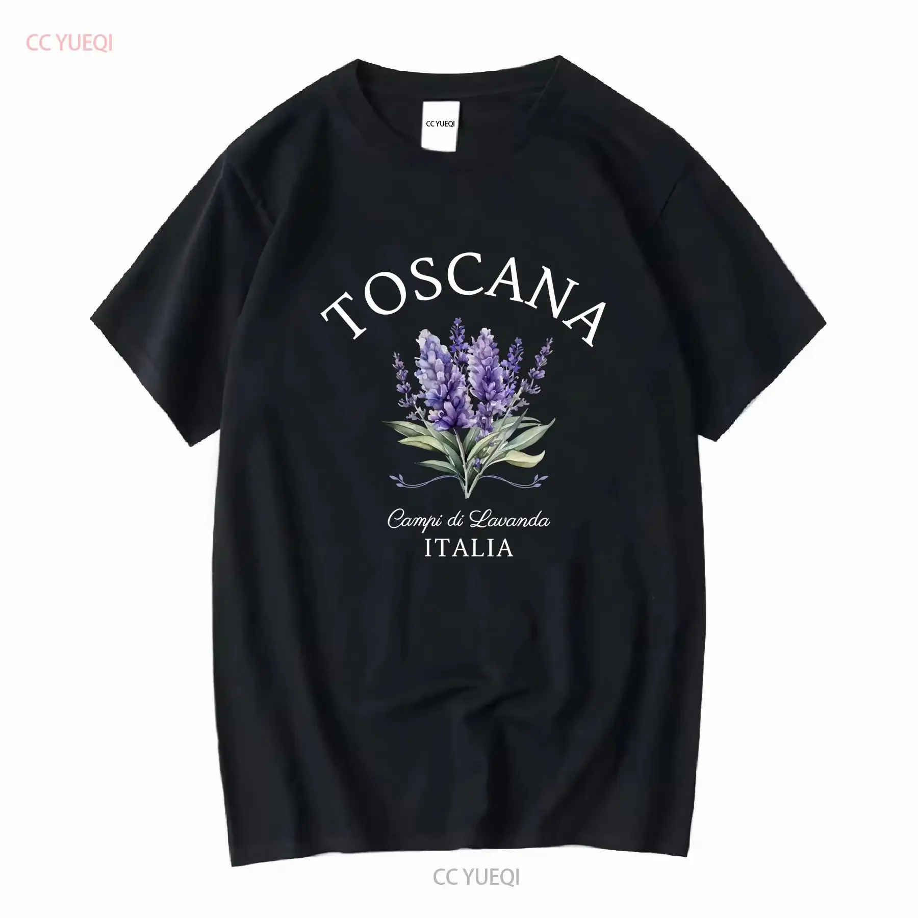 Camiseta Toscana Italia Lavender Fields Toscana manga larga o corta vintage lavado ligeramente Top para uso diario streetwear