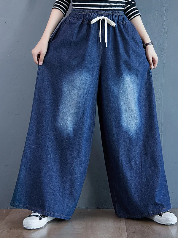 

High Waist Wide Leg Jeans Women's Spring Autumn Loose plus Size Slimming Straight Long Pants Casual Faion Denim Trousers
