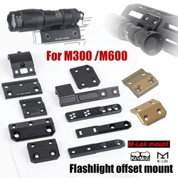 Tactical ARIS Series Surefire M300 M600 Offset Scout Mount M lok Keymod CNC SMR Rail Base Airsoft Flashlight Hunting Accessories