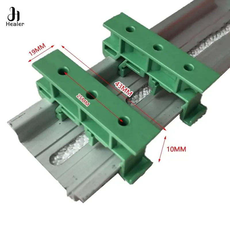 2pcs PCB 25mm DIN Rail Mounting Adapter Circuit Board Bracket Holder Carrier Clips Control Board Adapter