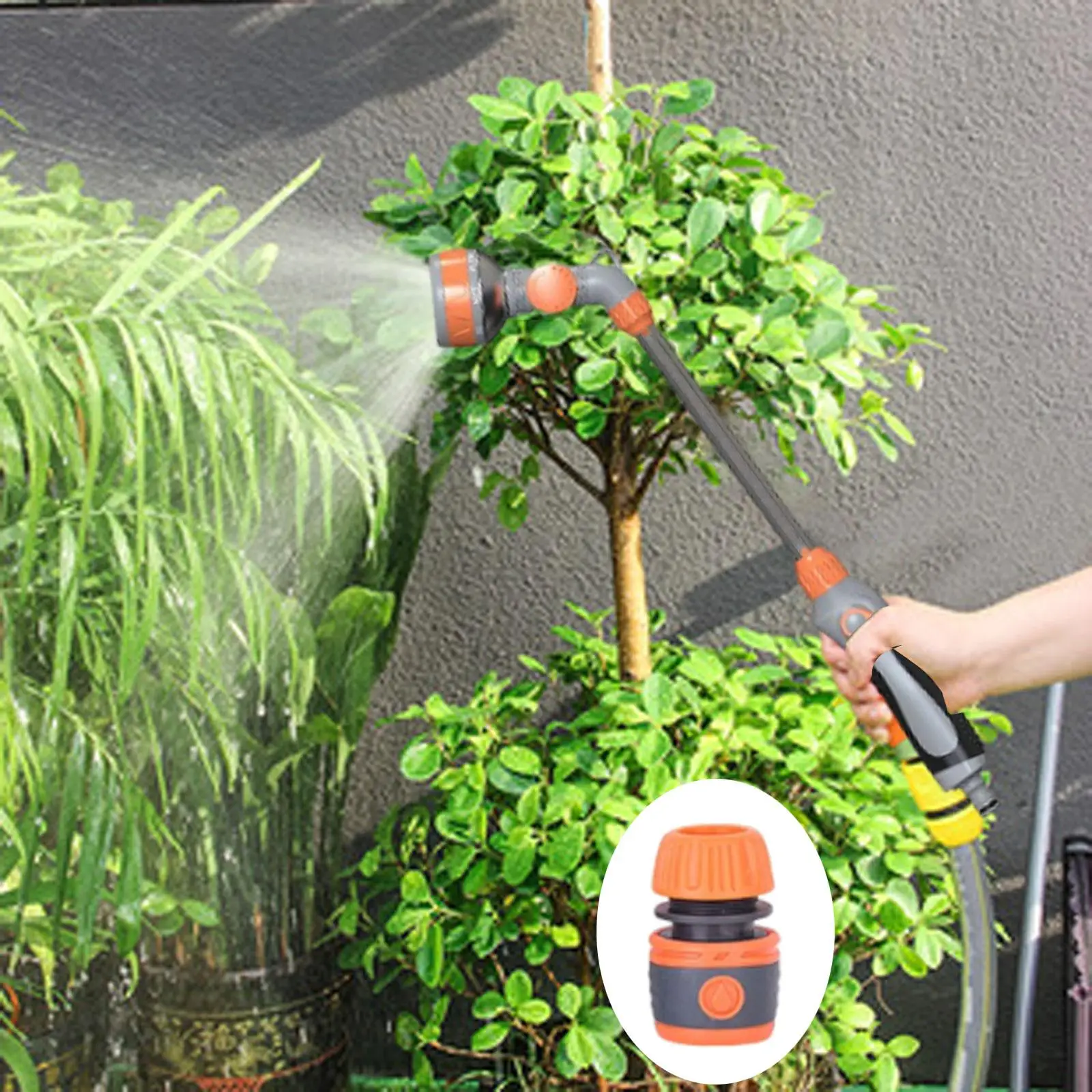 

Садовая лейка-распылитель с соединителем G3/8, универсальная для полива цветов в саду, легкая, 8 регулируемых режимов распыления, 47 см