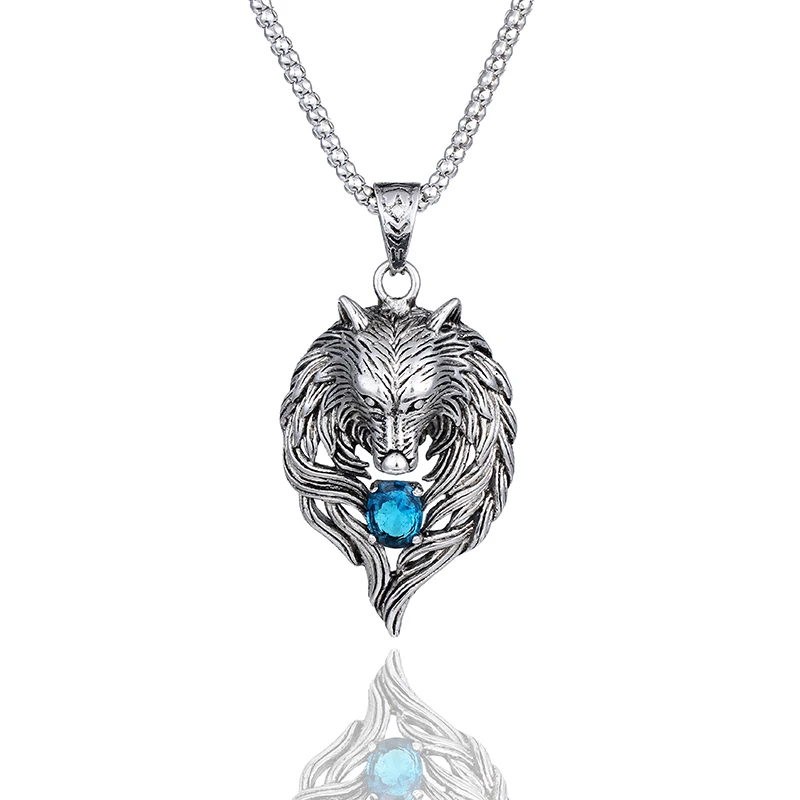 Overbearing Wolf King Head Necklace Hip Hop Men Women Ins Cool Bounce Pendant Student Personality Trendy Neck Chain