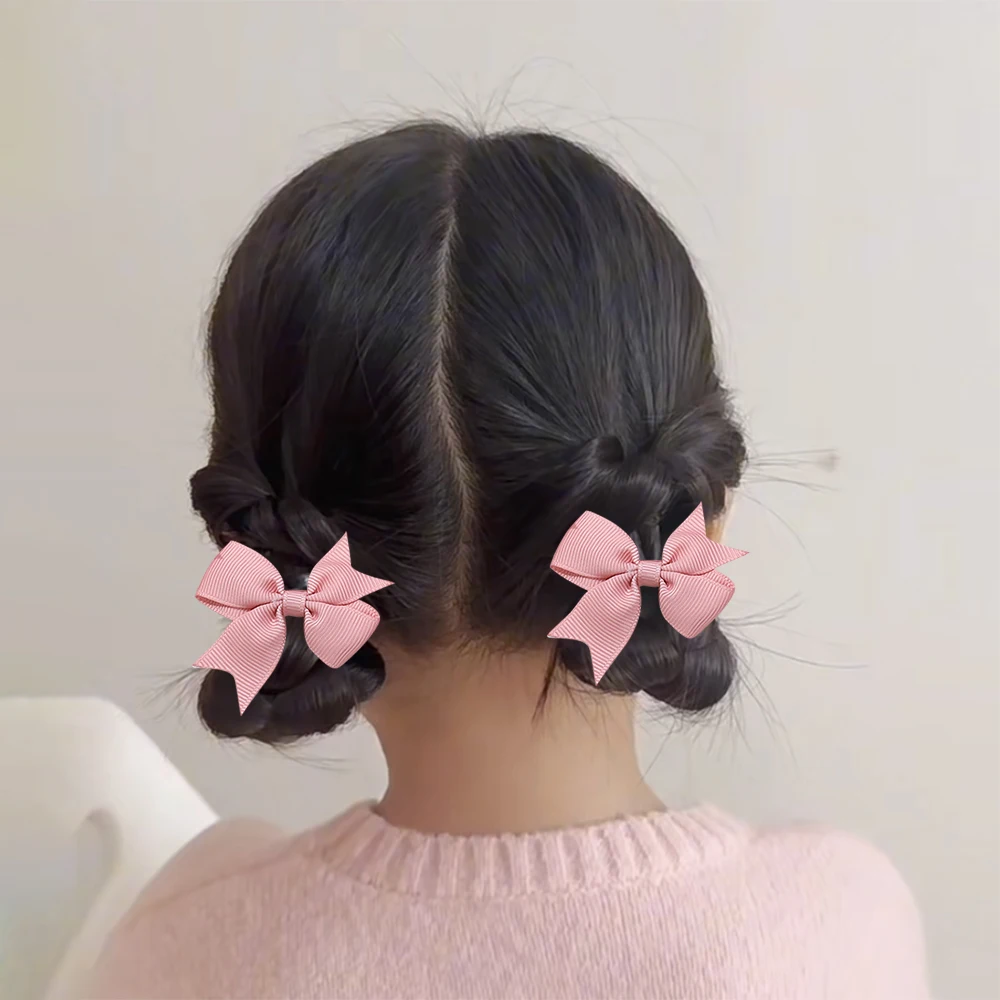 BABY BOWS 10Pcs/lot Girls Ribbon Hair Bows Rubber Band Kids Lovely Cheer Bowknot Hairband Boutique Children Headband Hairwear image 3