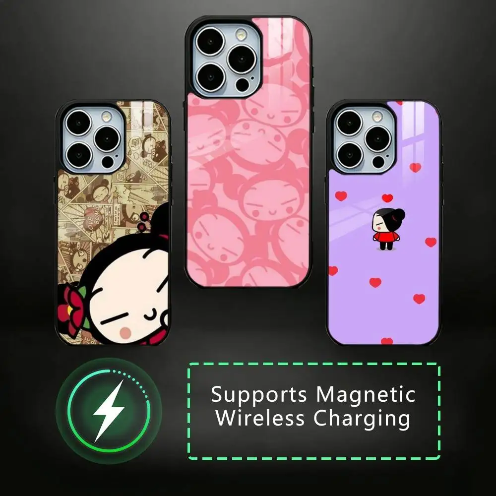 

Cute Cartoon Pucca Garu Phone Case For iPhone17,16,15,14,13,12,11 Plus,Pro Magnetic For Magsafe Wireless Charging