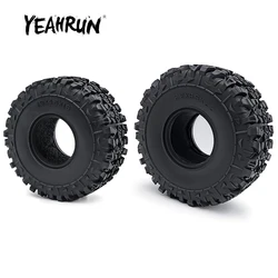 YEAHRUN 1/4PCS 114mm/140mm 1.9 cala / 2.2 cala Gumowe koła Beadlock do Axial SCX10 TRX-4 1/10 RC Crawler Części do modeli samochodów