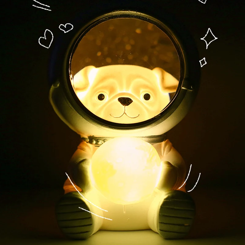 Creativo carino Galaxy Guardian Pet astronauta luce notturna personalità decorazione camera da letto luci luce stella giocattoli per bambini regalo