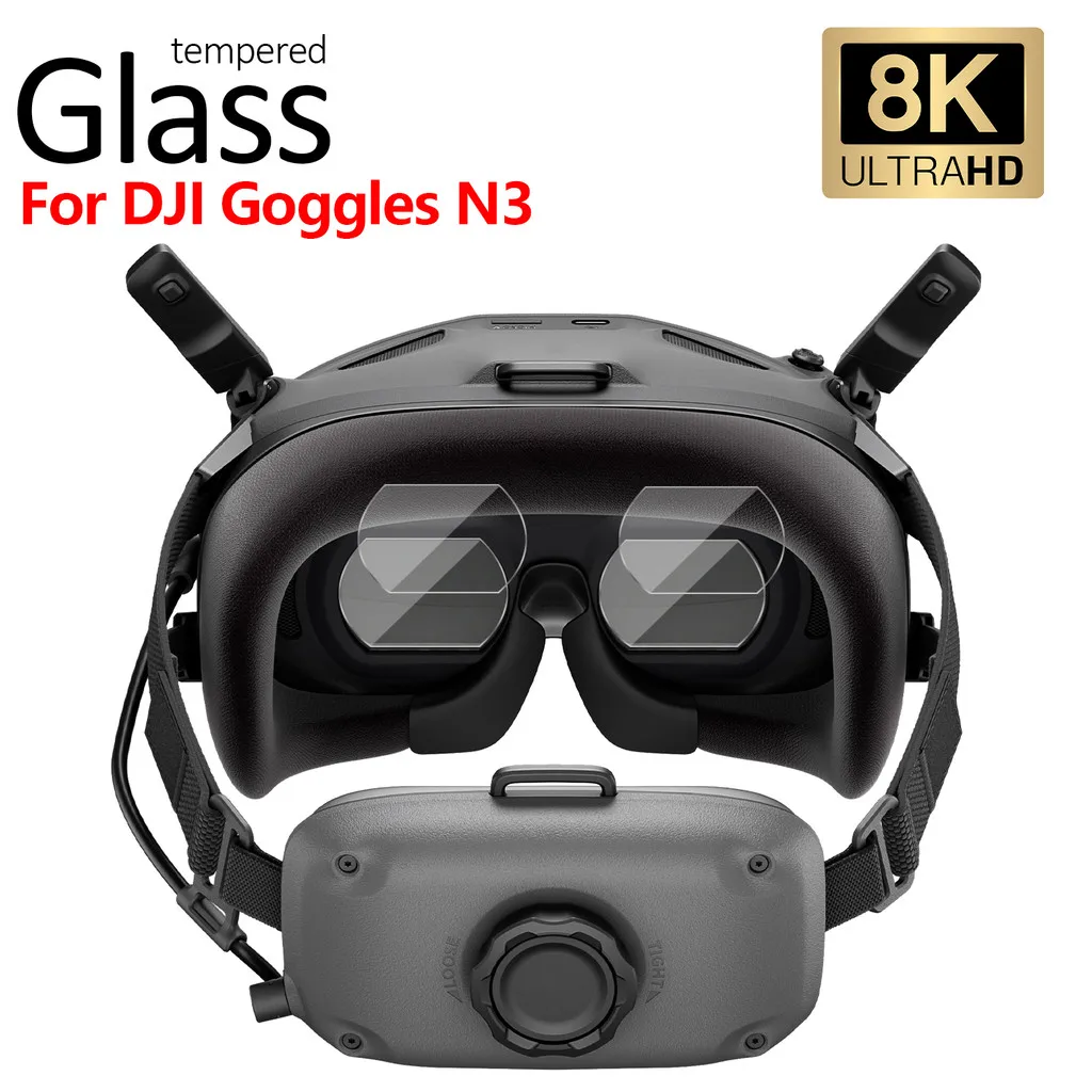 Für DJI Goggles N3 Gehärteter Glas-Displayschutz 8K Ultra HD Klare Linsenfolie FPV Drohnen VR-Brille Flugschutzkappe