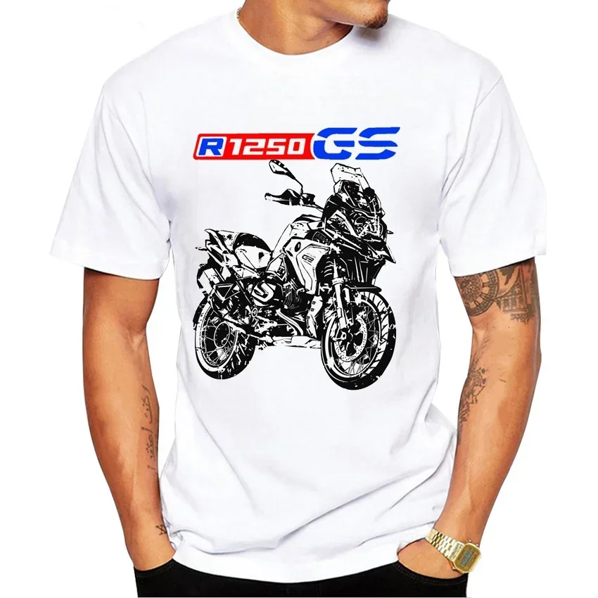 Newcomer Short Sleeve White Casual Top Motorcycle Sports Boys T Motorcycle Style r1250 gs Adventure gs Motorcycle Design T-shirt