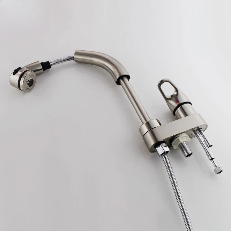 

Тяга, раковина, горячая и холодная вода, смеситель, полностью медь с душем, смеситель