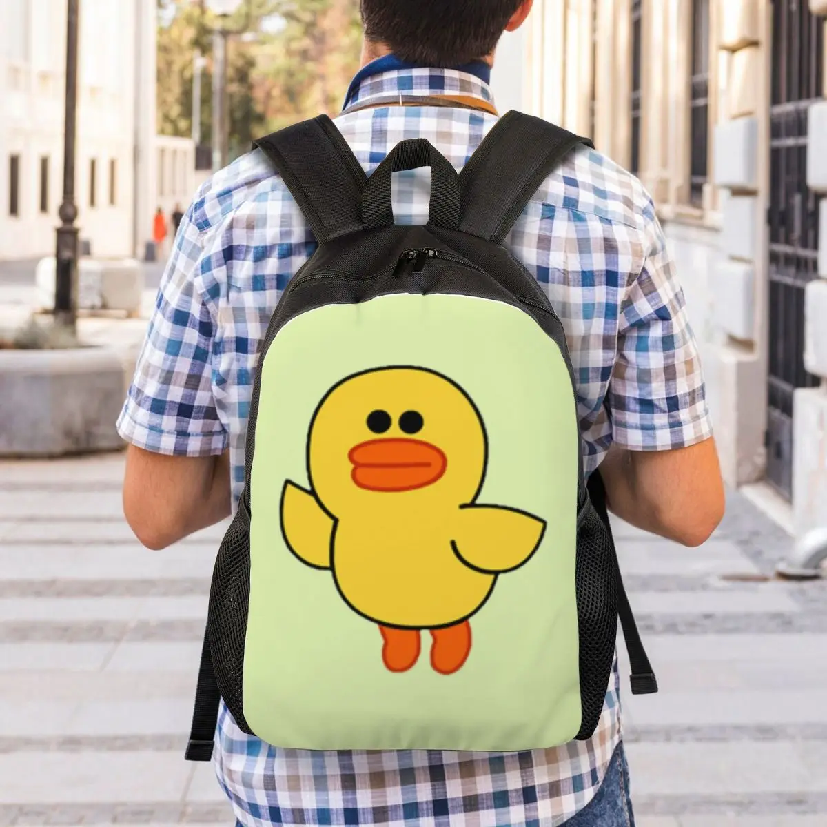Sally Yellow Chick Line Friends Backpack Student Boys Girls BookBag School Bag Laptop Shoulder Bags