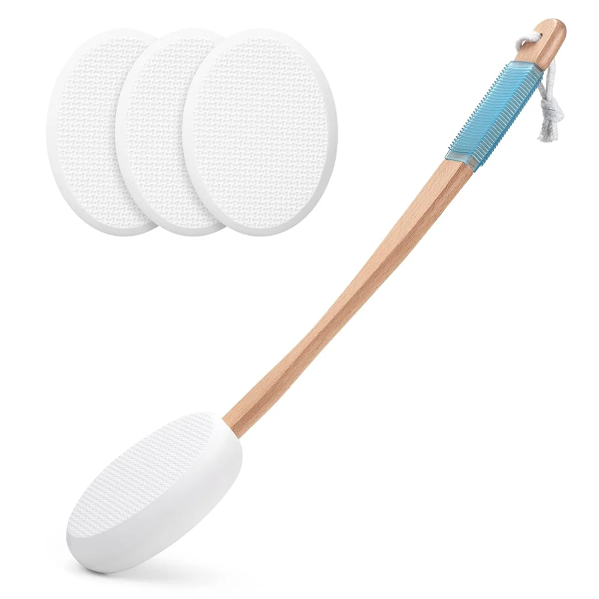 

ABNP Lotion Applicator for Back, Feet, 4 Replaceable Pads, 1 Long Handle, Back Lotion Applicator for Seniors, Women