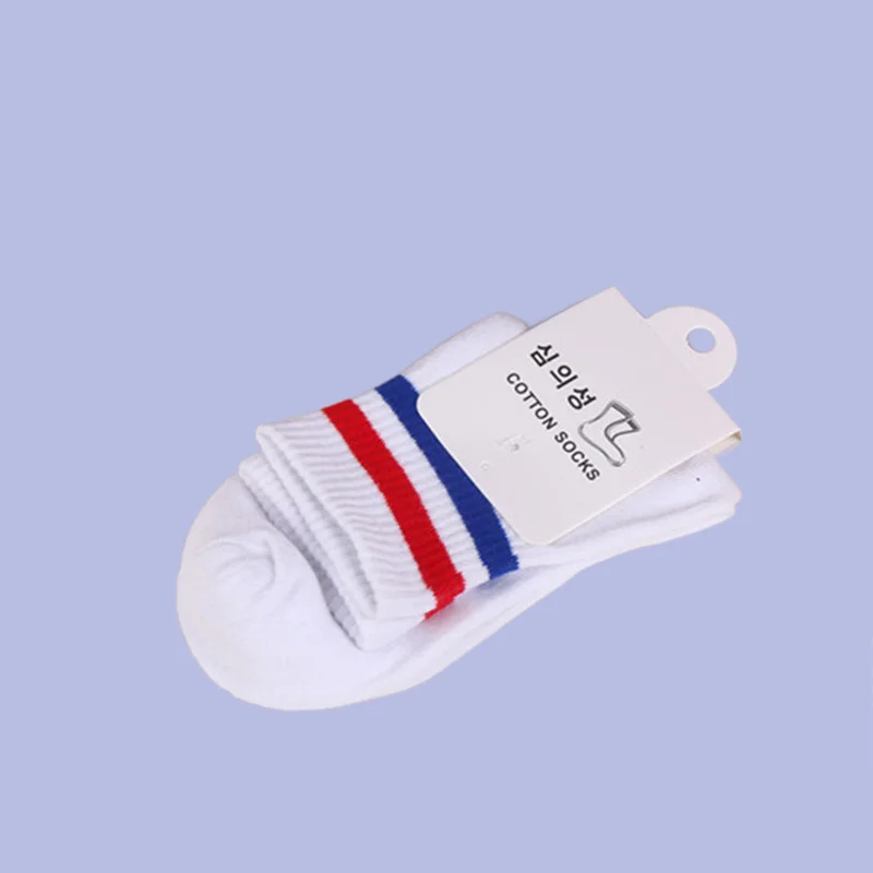 Chaussettes de sport respirantes en coton pour couple, tube moyen à deux barres, document solide, loisirs, automne, hiver, nouveau, 5/10, 2024 paires