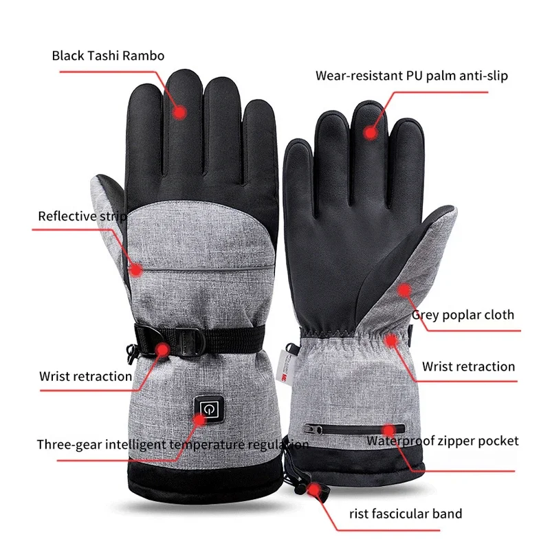 Guanti riscaldanti elettrici invernali USB Batteria Ricarica intelligente Guanti caldi di ricarica impermeabile in motocicletta