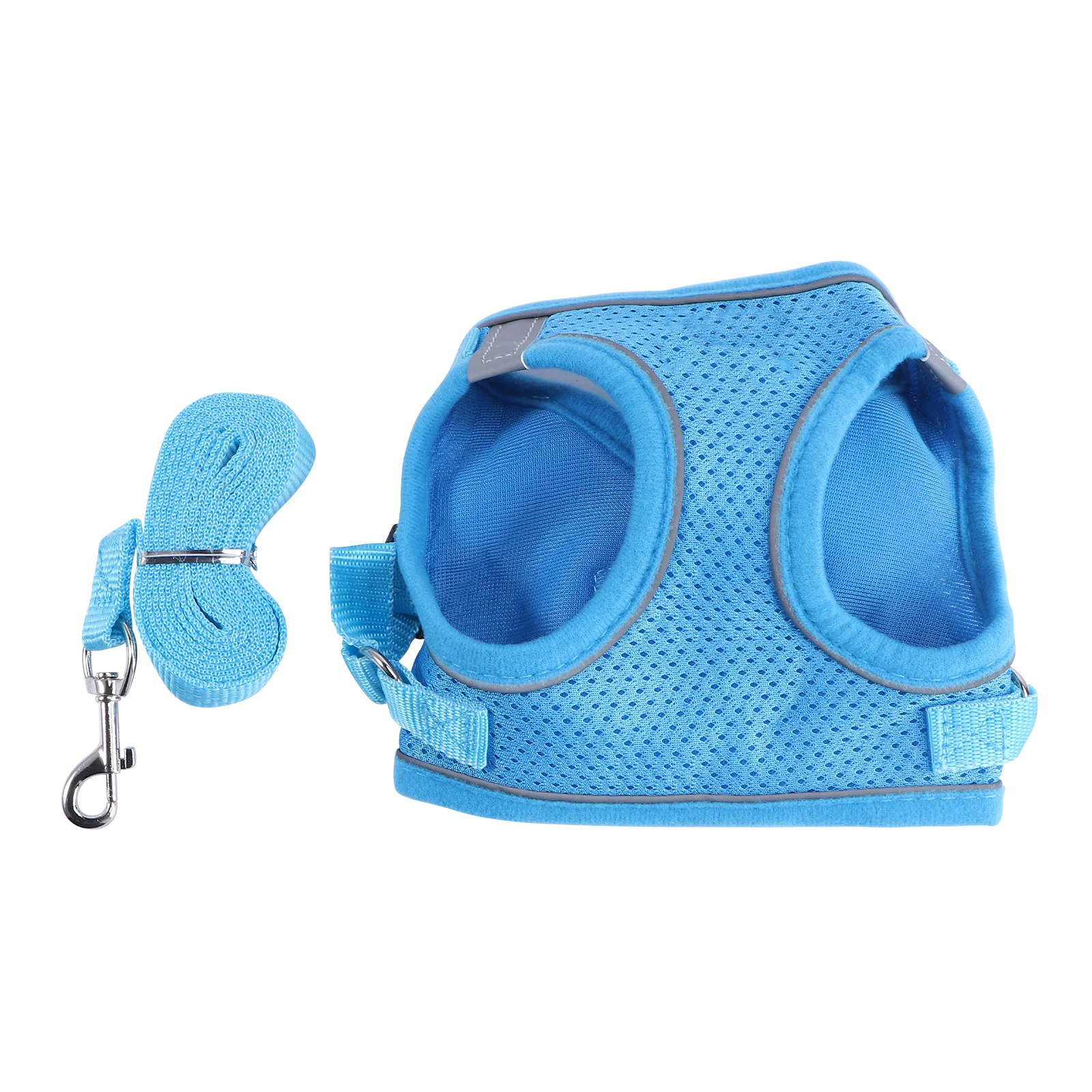 

Harness Vest Set Small Reflective Training Walking Blue Pet Chest Strap Leash Puppy Chest Strap Dog Collar Pet Gear