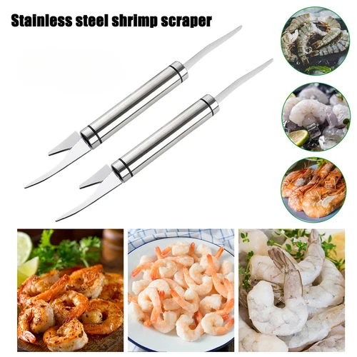 다기능 스테인리스 스틸 생선 칼, 새우 라인 절단, 스크래핑 파기 칼, 주방 도구, 6 in 1, 1pc 